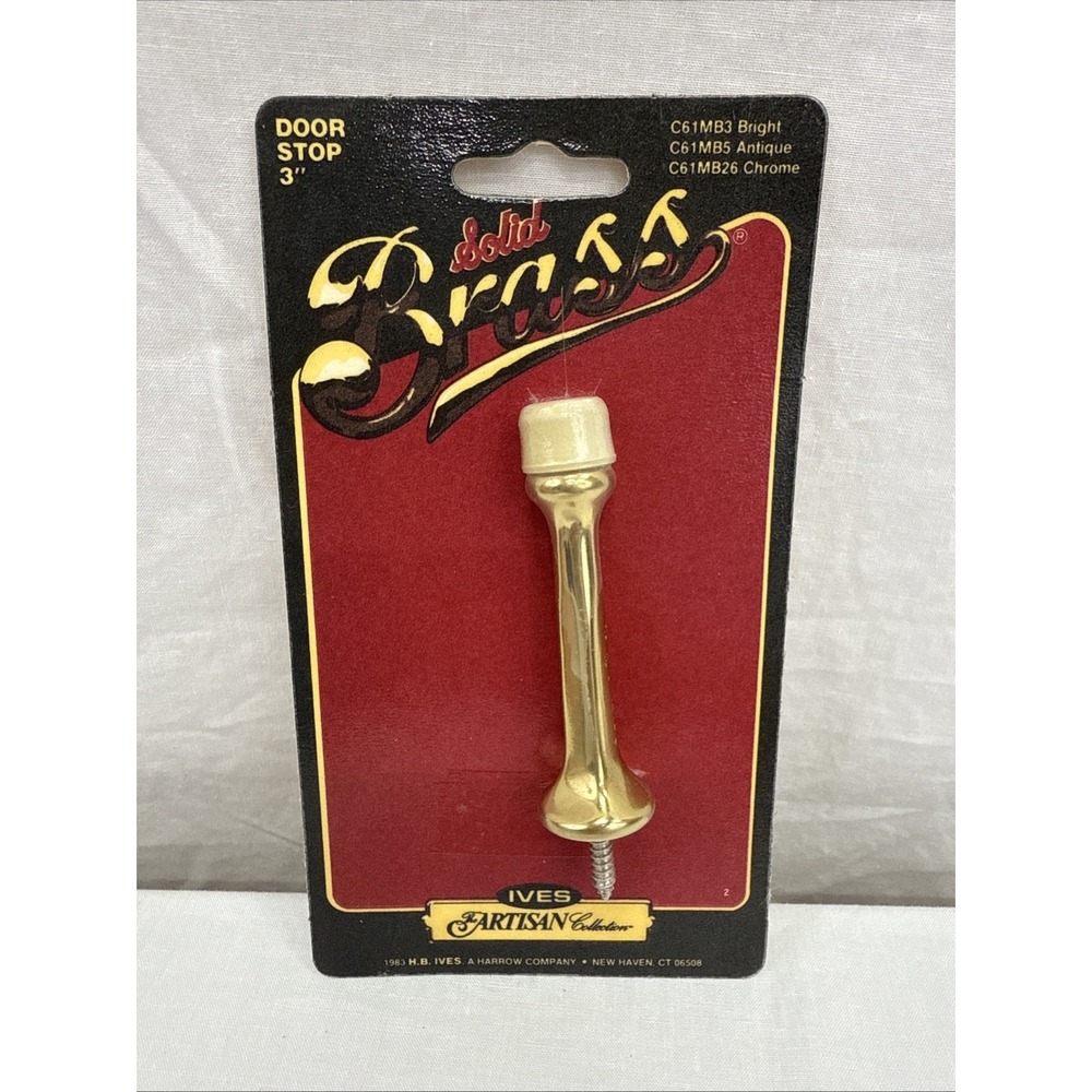 Ives Door Stop Solid Brass Wall Mounted Bright Schlage Door Hardware 61 mb3 NEW